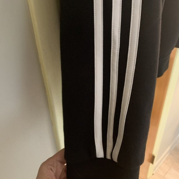 Men's Adidas black sweatshirt with white strips size 2XL. - Picture 3 of 4